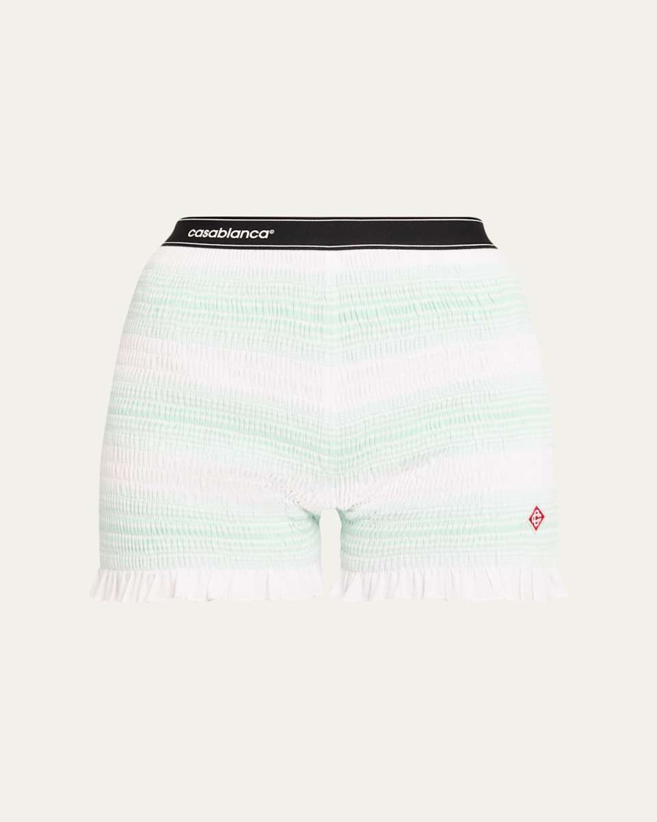 Stripe Shirred Shorts